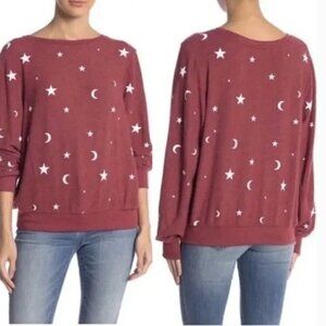 NWT Wildfox Celestial Star Moon Long Sleeve Red size Large